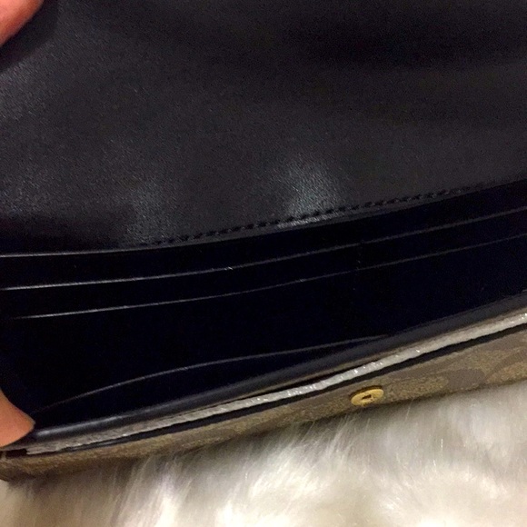 Coach Slim Envelope Black Wallet Signature Canvas - Picture 9 of 11